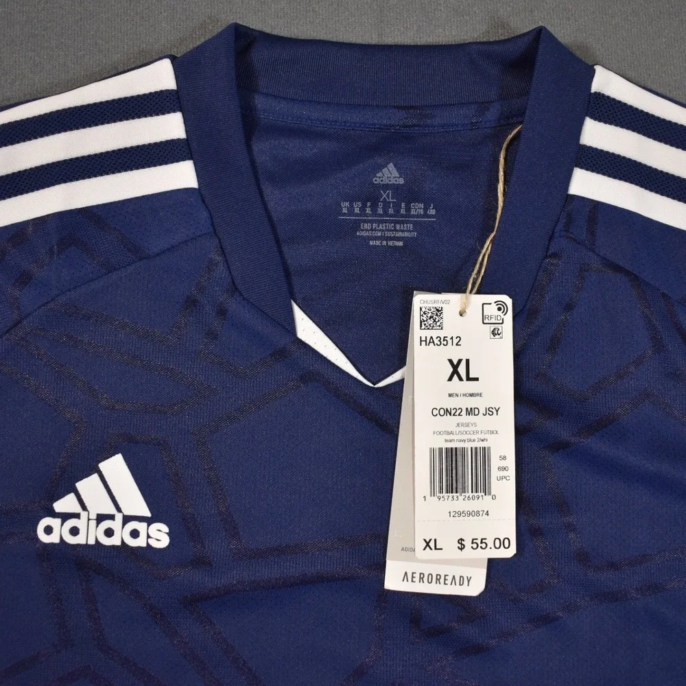 Adidas Soccer|Futbol Condivo 22‎ Jersey Training Top Navy Blue X-Large Textured